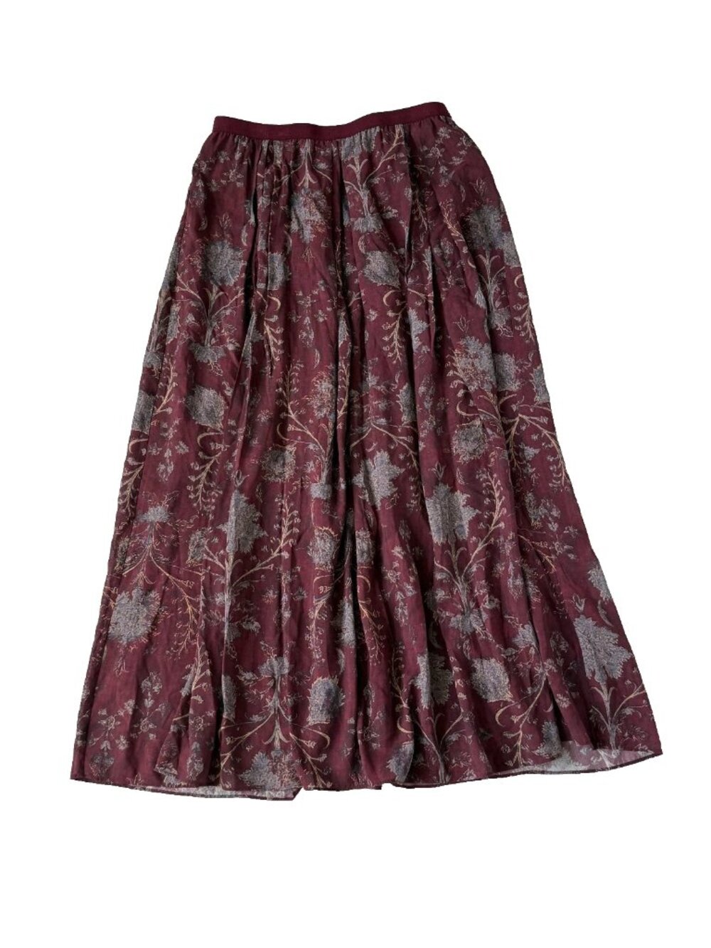 Peruvian Connection Womens M Skirt Maxi Whimsigoth Burgundy Prairie Dark Floral